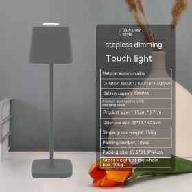 USB Rechargeable Desk Lamp Bedroom Touch Led Atmosphere Small Night Lamp (Option: Infinite Touch Dimming-Gray)