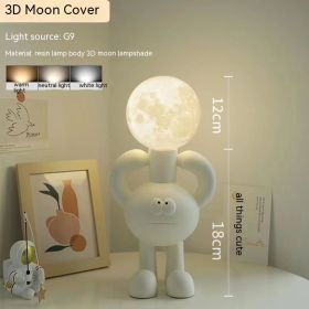 Bedroom Cartoon Cute Creative Decorative Small Night Lamp (Option: Button Switch-Moon Style-US)