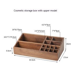 Solid Wood Cosmetics Storage Box Organizing Makeup Brush Drawer Rack (Option: Storage Box Upper Layer)