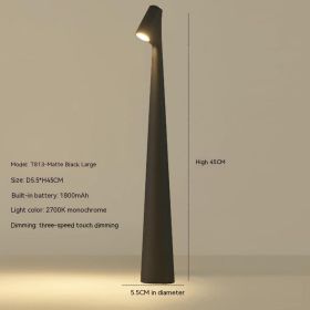 Creative High Leg Multifunctional Living Room Portable Charging Decorative Table Lamp (Option: 1800 MA-Large Black)