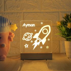 LED Bedside Lamp Children's Cartoon (Option: Rocket-Tricolor-USB)