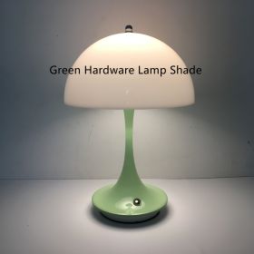 Nordic Retro Bedroom Bedside Lamp Rechargeable Decorative Study Table Lamp (Option: Green Hardware Lamp Shade)