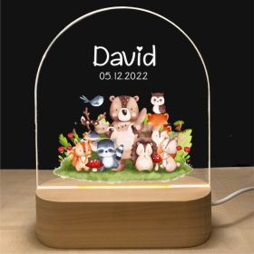 Acrylic Plug-in Bedside Lamp For Children's Creativity (Option: 5 Style-Seven colors-USB)