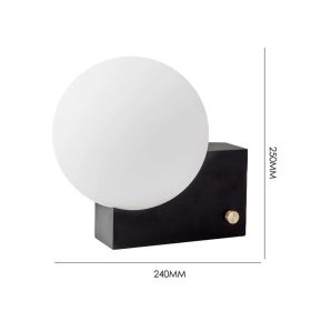 Nordic Milky White Moon Decorative Table Lamp Danish Design (Option: White Light-Black-220v)