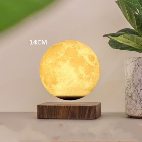 Magnetic Levitation 3D Printing Lunar Lamp Decoration (Option: Tricolor lighting-14cm-US)