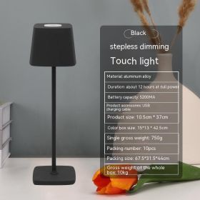 USB Rechargeable Desk Lamp Bedroom Touch Led Atmosphere Small Night Lamp (Option: Infinite Touch Dimming-Black)