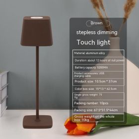 USB Rechargeable Desk Lamp Bedroom Touch Led Atmosphere Small Night Lamp (Option: Infinite Touch Dimming-Brown)