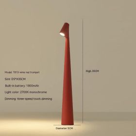 Creative High Leg Multifunctional Living Room Portable Charging Decorative Table Lamp (Option: 1800 MA-Small Red)