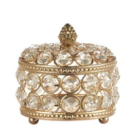 European Style Crystal Jewelry Box Iron Plating (Option: Gold-L)