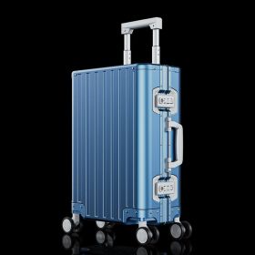 Fashion All-aluminum Magnesium Alloy Luggage (Option: Metallic Blue-28inches)