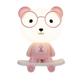 Creative Animal Skateboard Large Table Lamp (Option: Switch Button-Pink Bear)