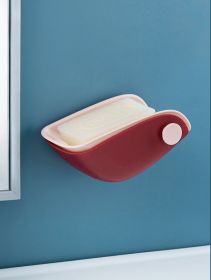 Soap Dish Rack Free Of Perforation And Creative Draining (Color: Red)