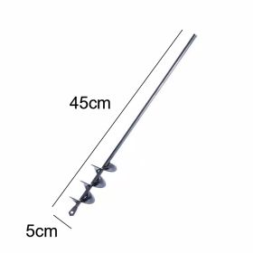 9 Size Garden Auger Drill Bit Tool Ground Drill Earth Drill Spiral Hole Digger Flower Planter Seed Planting Gardening Fence Yard (Color: 5X45cm, Ships From: CN)