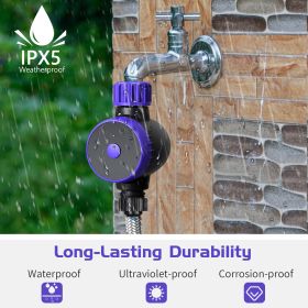 Bluetooth Sprinkler Timer, WiFi Smart Irrigation Water Timer, Wireless Remote APP & Voice Control, Rain Delay/ Manual/ Automatic Watering System, Wate (Color: Black+Purple)