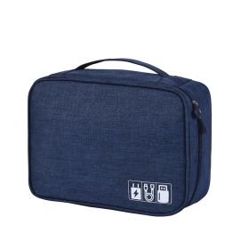 Manufacturer Data Cable Storage Bag Mobile Hard Disk Protective Cover (Color: Navy)