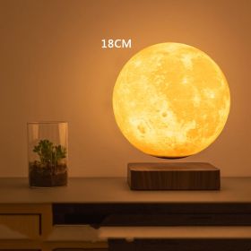 Magnetic Levitation 3D Printing Lunar Lamp Decoration (Option: Tricolor lighting-18cm-AU)