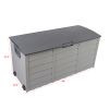 75gal 260L Outdoor Garden Plastic Storage Deck Box Chest Tools Cushions Toys Lockable Seat