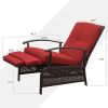 Patio Recliner Chair with Cushions,Outdoor Adjustable Lounge Chair,Reclining Patio Chairs with Strong Extendable Metal Frame for Reading,Garden,Lawn (