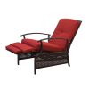 Patio Recliner Chair with Cushions,Outdoor Adjustable Lounge Chair,Reclining Patio Chairs with Strong Extendable Metal Frame for Reading,Garden,Lawn (