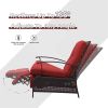 Patio Recliner Chair with Cushions,Outdoor Adjustable Lounge Chair,Reclining Patio Chairs with Strong Extendable Metal Frame for Reading,Garden,Lawn (