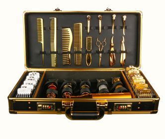 PVC Stylists Hairdressing Toolbox Password (Color: Gold)