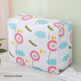 Home Clothes Organizer Dust-proof Seasonal Quilt Buggy Bag (Option: Clouds SUNFLOWER-Large)