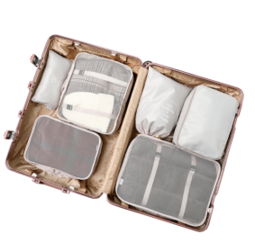 Storage Bag Luggage Shoe Drawer Pocket Travel Organizer (Option: Sixpiece offwhite)