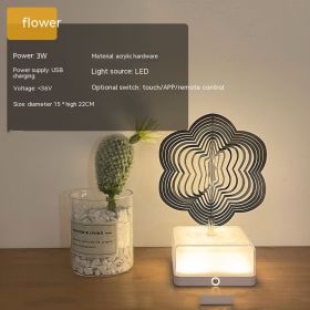 Creative Three-dimensional Rotating Ambience Light Bedroom (Option: 16 Remote Control-Flower-USB)