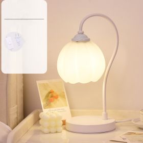 Flower Table Lamp Reading Bedroom Ambience Light (Option: White Monochrome Warm Light-220V US)