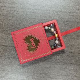 Anti-oxidation PE Film Jewelry Storage Box Color Film Suspension Box (Option: LOVE LOVE Red-9 √ó 9 √ó 2cm)